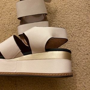 Cream platform wedges
